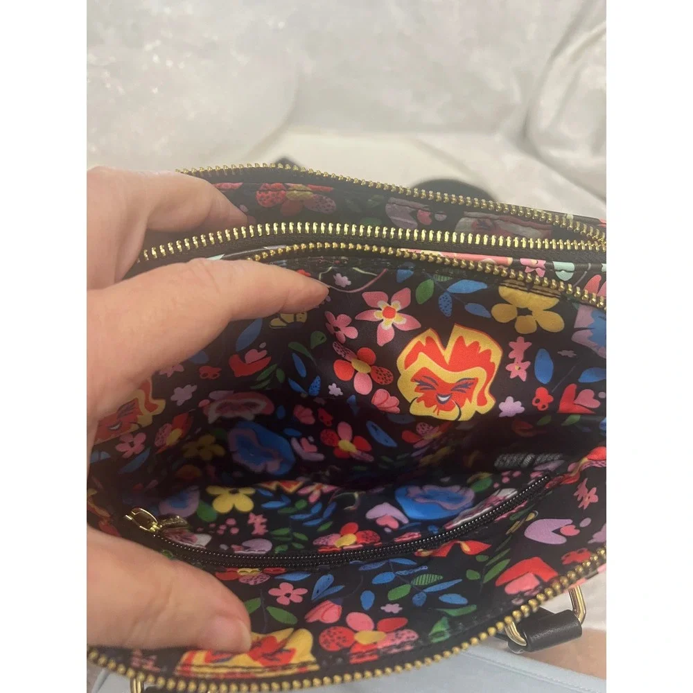 Loungefly Disney Alice in Wonderland Talking Flowers Satchel Crossbody Bag Multi